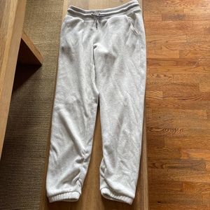 light gray/white soft sweatpants